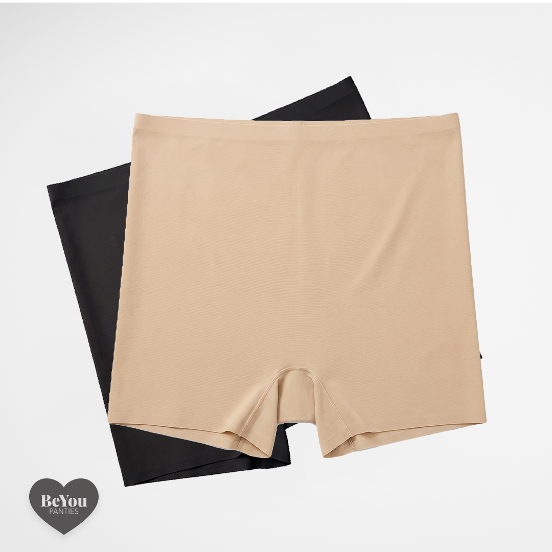 Short corto interior. Talle alto Paquete de 2. Nude y negro.