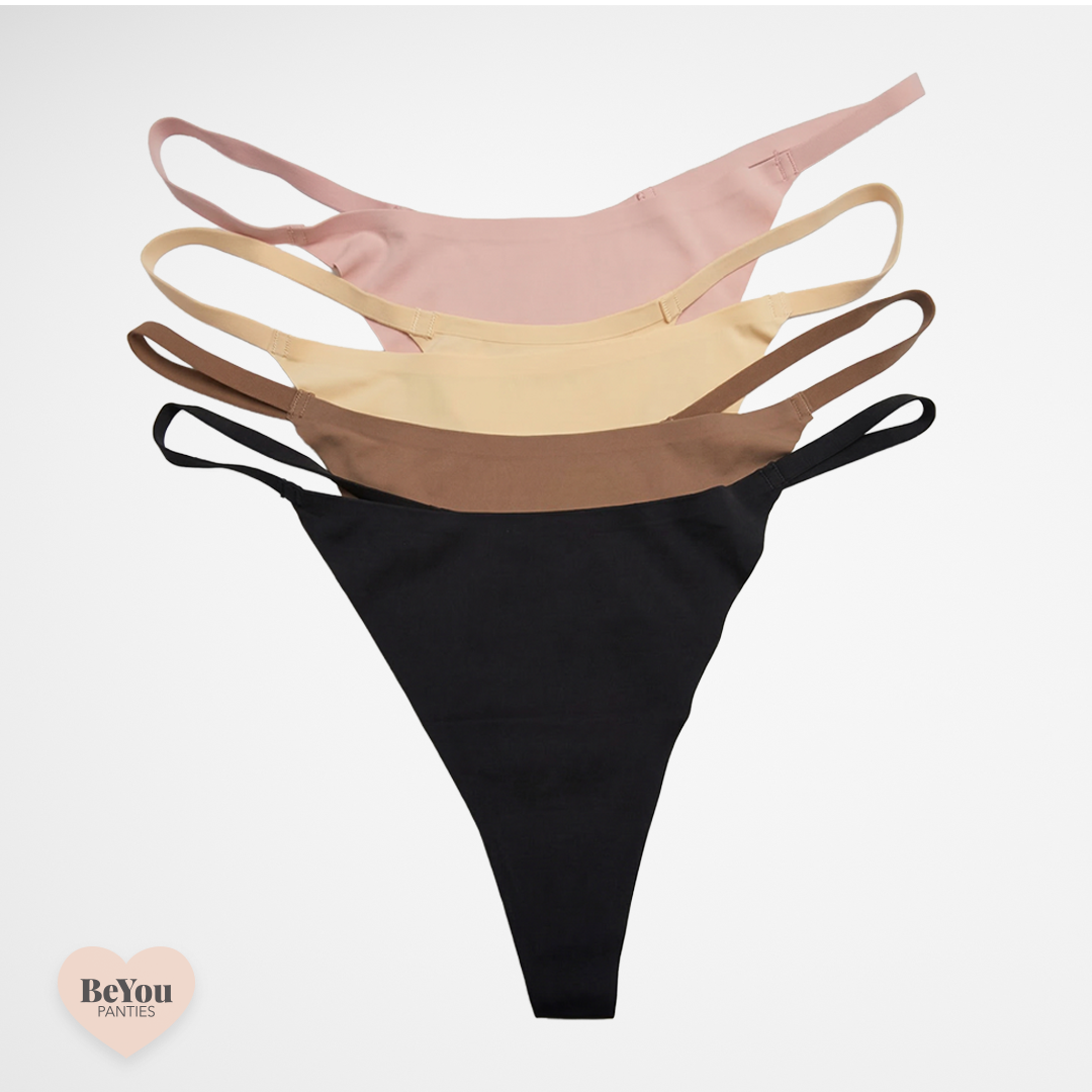 Pack de 4 Tangas de Tira Fina Sin Costuras – La Discreción Definitiva