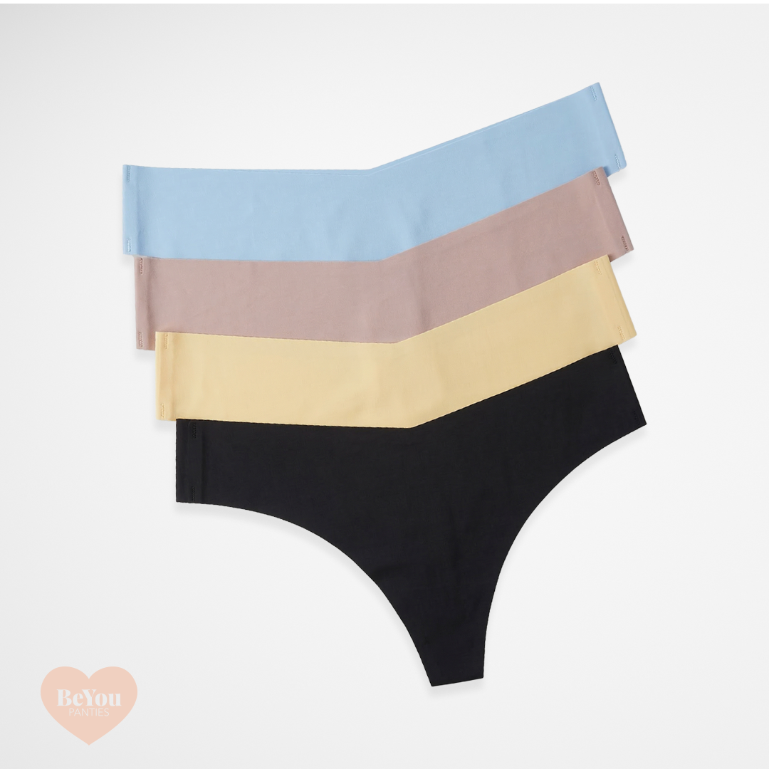 Pack de 4 Tangas Sin Costuras con Cintura en V – Invisibilidad y Ajuste Perfecto